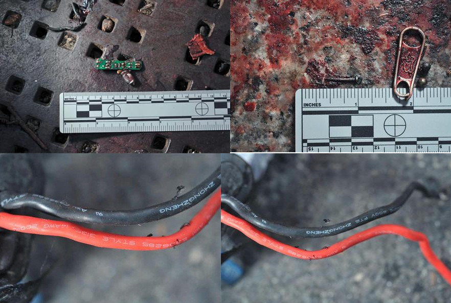 Một bảng mạch điện được cho là kẻ khủng bố đã sử dụng để cài đặt giờ kích hoạt thuốc nổ 