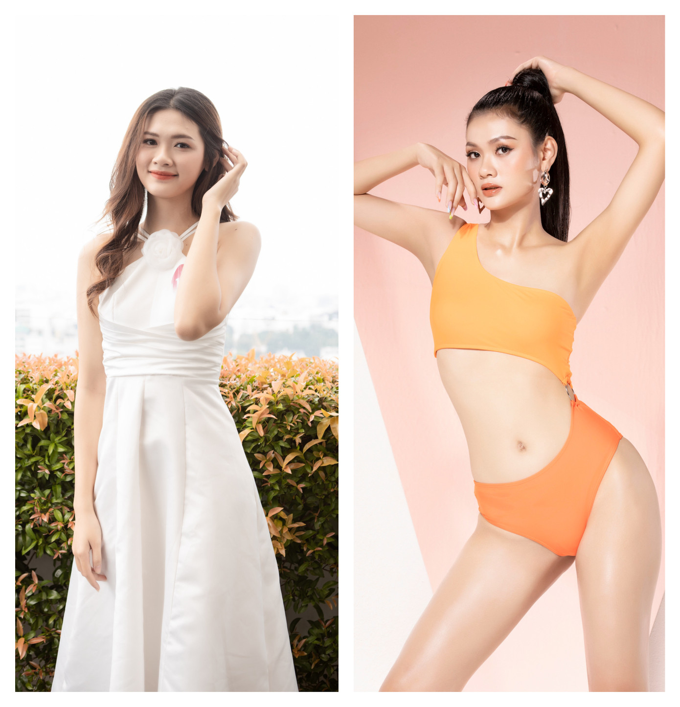 Nguyễn Thu Hà và Lê Thị Hồng Điễm cũng bớt rụt rè hơn, trở nên tự nhiên và rạng rỡ trước ống kính.