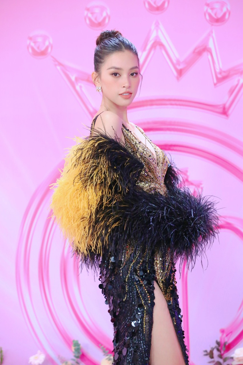 Hoa hậu Tiểu VY diện váy đen kết hợp lông vũ kiêu sa, quyến rũ. Cô khoe đôi chân dài sexy trên thảm đỏ. Hoa hậu Tiểu VY diện váy đen kết hợp lông vũ kiêu sa, quyến rũ. Cô khoe đôi chân dài sexy trên thảm đỏ.