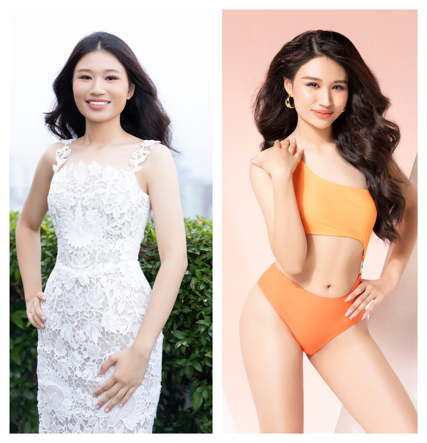 Phan Phương Oanh càng về cuối cũng gây ấn tượng với vóc dáng cân đối và gương mặt cá tính. Lê Minh Anh vẫn giữ được nét hồn nhiên nhưng tự tin, rạng rỡ hơn trước ống kính.