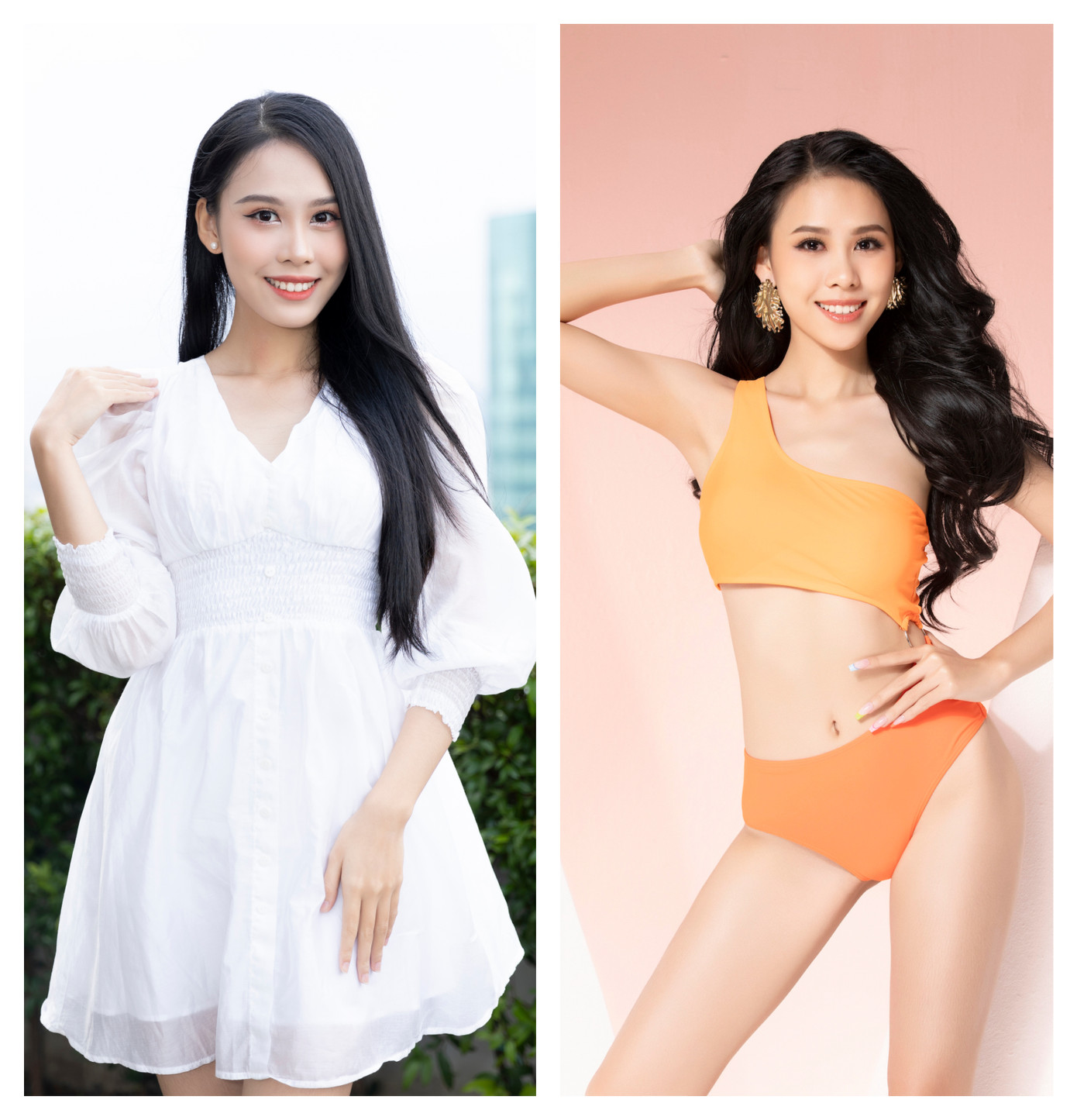 Trịnh Thùy Linh và Lê Nguyễn Ngọc Hằng đều tự tin thể hiện nét đẹp ngọt ngào, mong manh của mình trước ống kính máy ảnh. Sau 2 tháng rèn luyện, thần thái của họ có nhiều cải thiện.