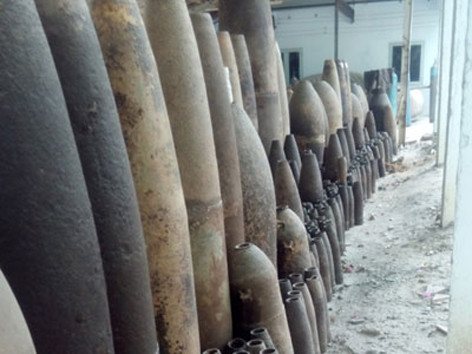 Khoảng hơn 300 vỏ bom, mìn các loại trong bộ sưu tập 