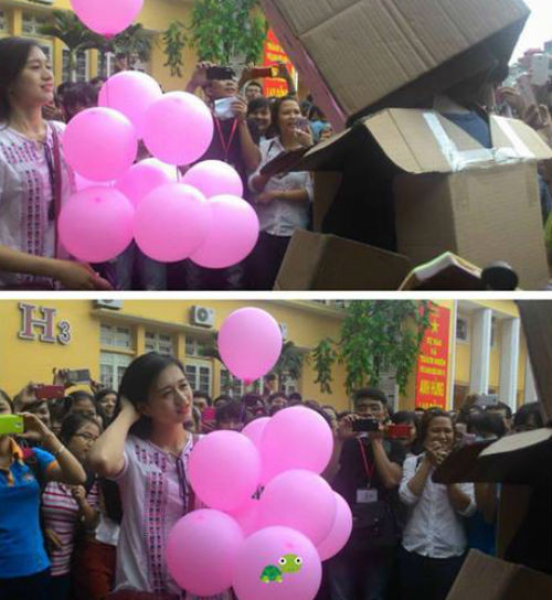 ‘Chui’ vào hộp cát tông để tỏ tình ở ĐH Thương Mại ảnh 1