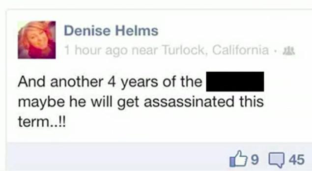 Denise Helms đăng tải câu nói 