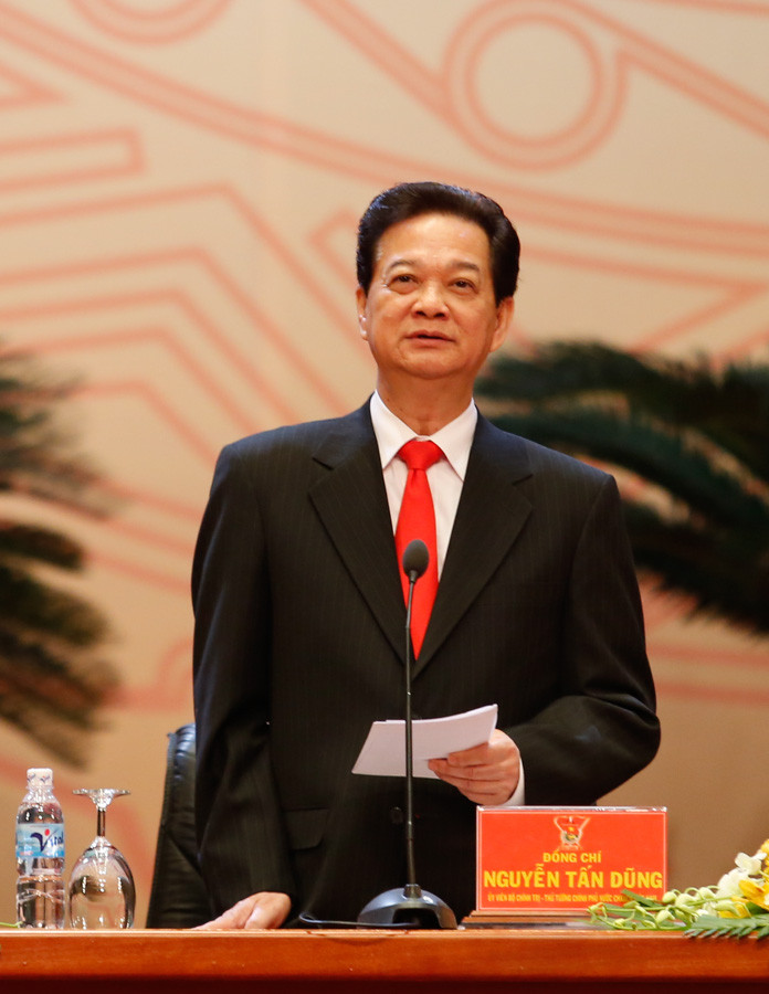 Thủ tướng Nguyễn Tấn Dũng phát biểu. Ảnh: Hồng Vĩnh Thủ tướng Nguyễn Tấn Dũng phát biểu