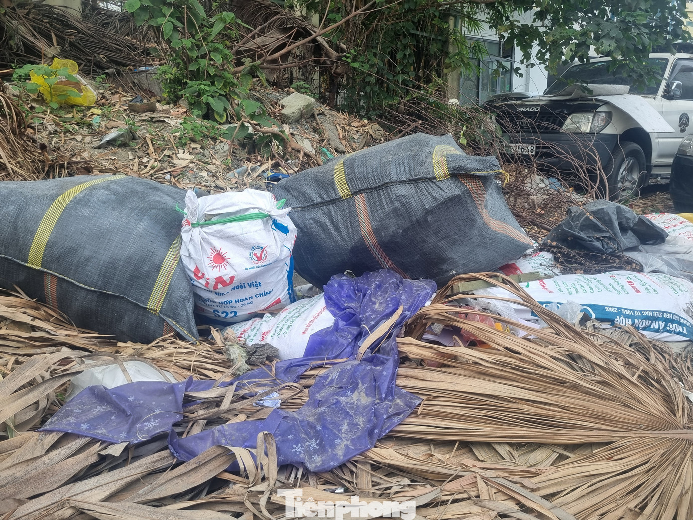 Đủ loại rác thải ngổn ngang.