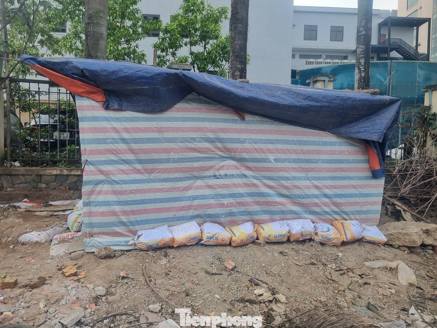 Có người còn đến dựng lán, che bạt để ở.