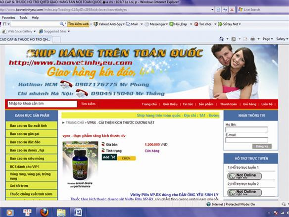 Quảng cáo trên mạng về thần dược làm to của quý chỉ là trò lừa đảo. Ảnh: L.N