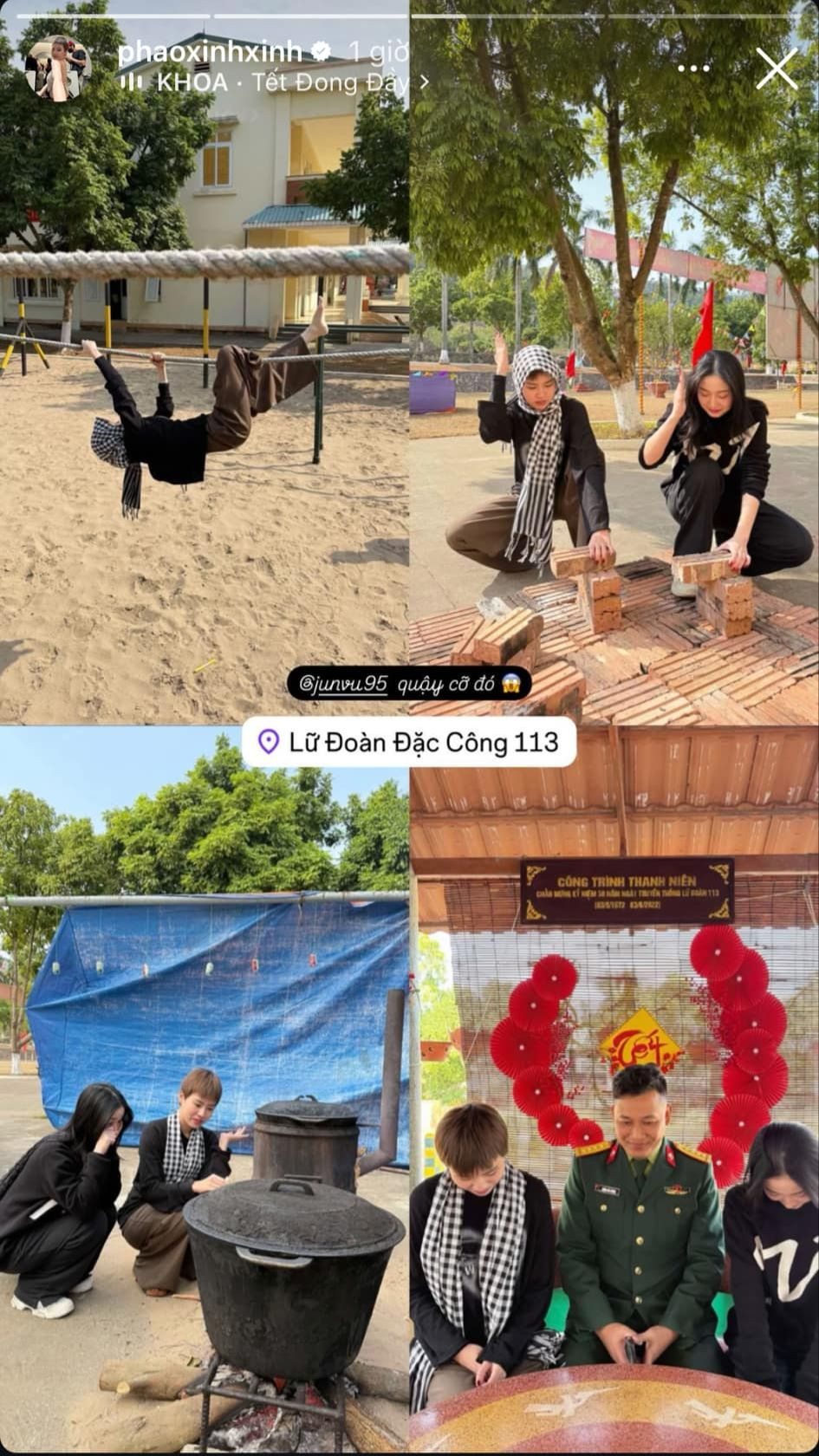 Rapper Pháo cùng nữ diễn viên Jun Vũ về thăm lại Lữ đoàn Đặc công 113, nơi họ từng sống và sinh hoạt trong thời gian ghi hình chương trình Sao nhập ngũ.