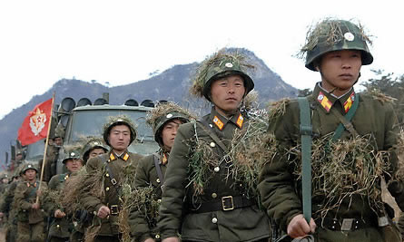 Binh sĩ Triều Tiên tham gia tập trận, chuẩn bị cho cuộc chiến tổng lực. Lính Bắc Triều Tiên tham gia tập trận