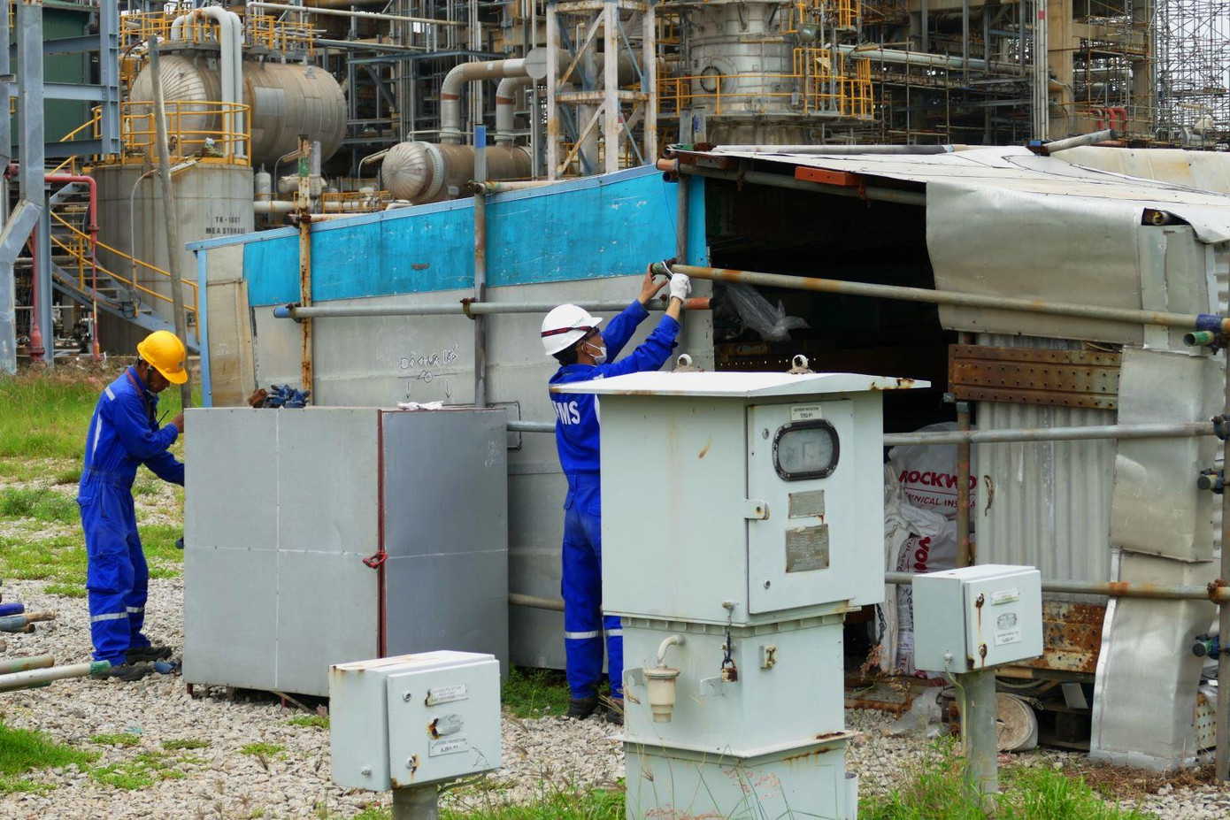 Kho chứa vật tư thiết bị của nhà thầu PMS tại phân xưởng RFCC được gia cố bảo vệ kỹ lưỡng