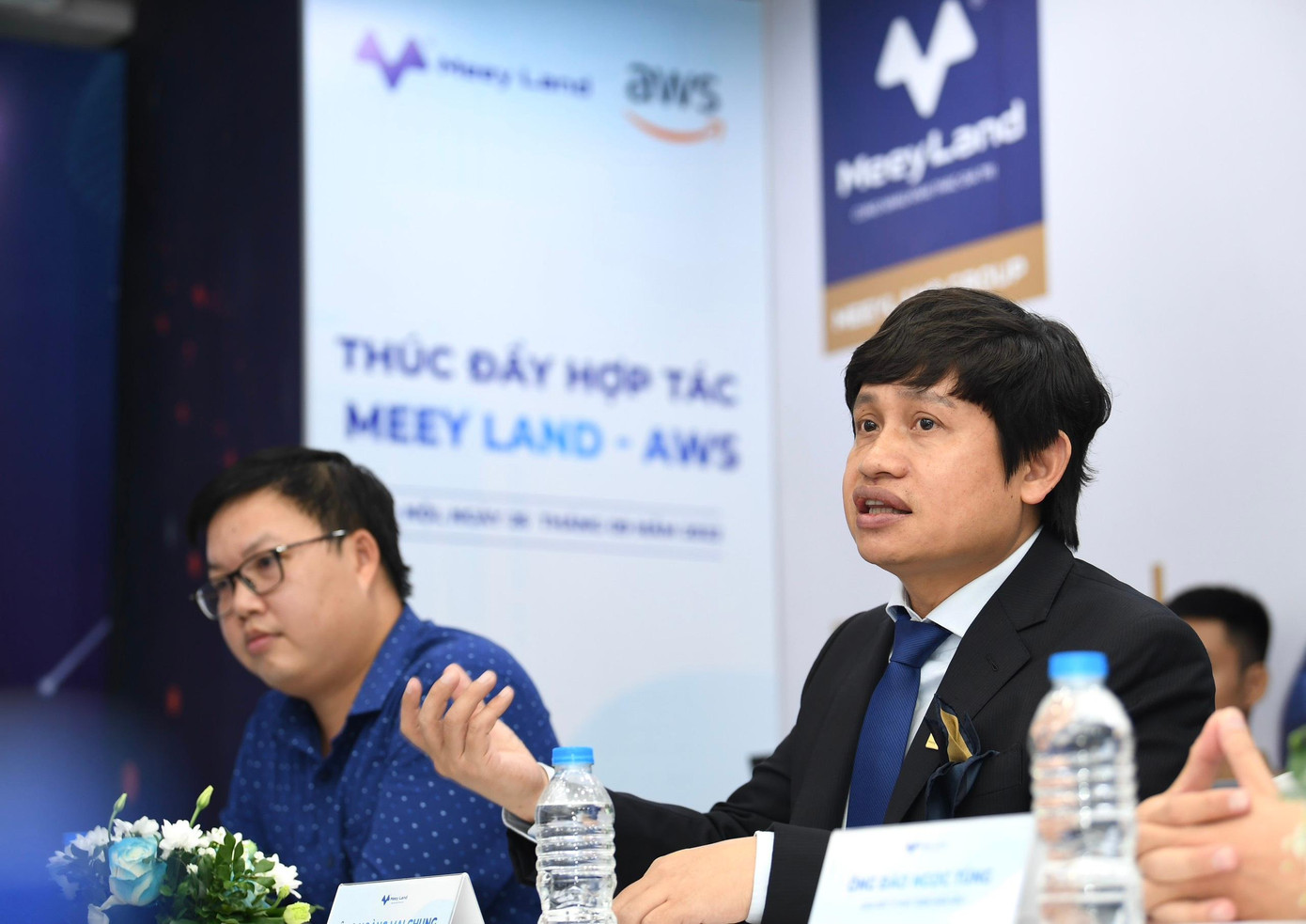 Ông Hoàng Mai Chung - Chủ tịch Công ty Cổ phần Tập đoàn Meey Land chia sẻ tại buổi làm việc