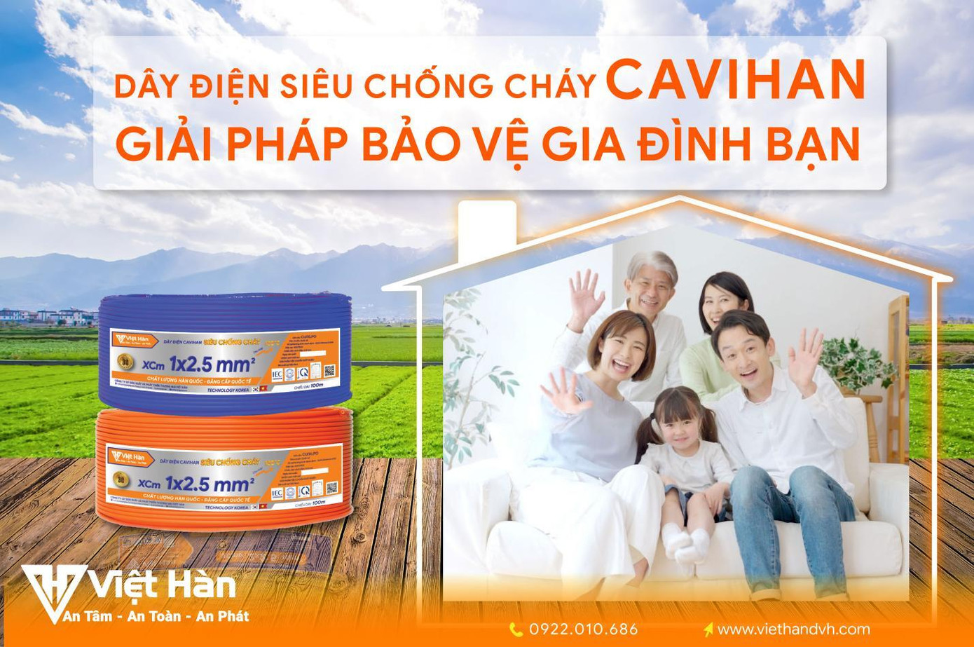 Dây điện Cavihan chống cháy chuyên dụng đóng vai trò quan trọng trong kết cấu hoàn thiện ngôi nhà.