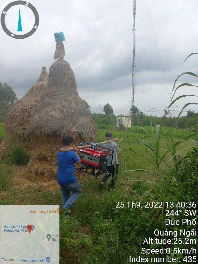 Vận chuyển máy phát điện dự phòng tới các nhà trạm