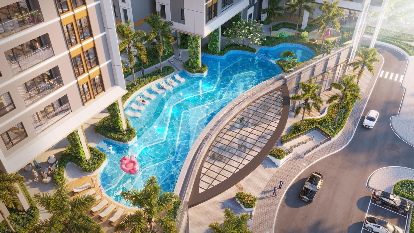 Tiện ích được bố trí chiếm trọn tầng 2 của tòa tháp đôi nhằm giúp cư dân dễ dàng truy cập và sử dụng.