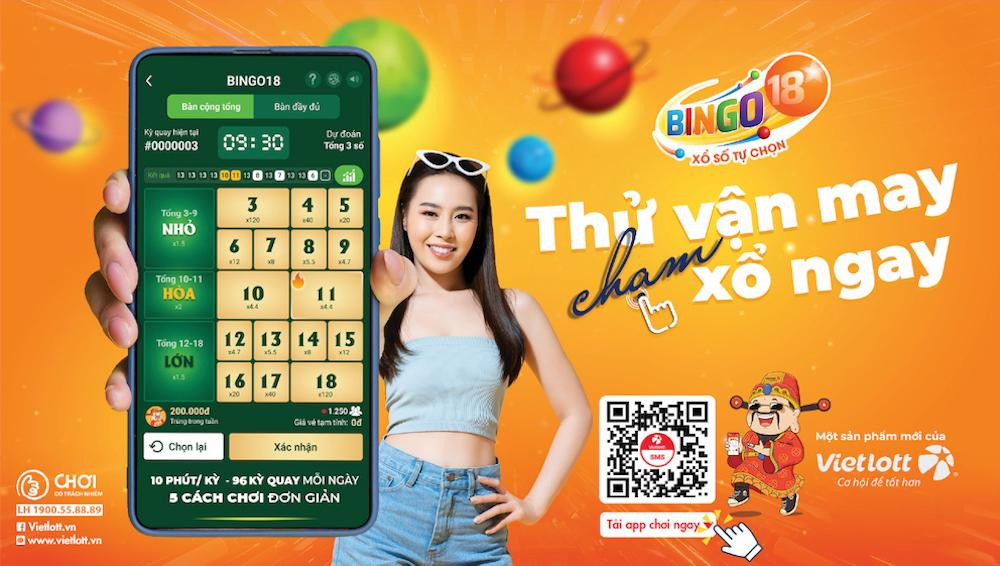 Xổ số Bingo18 đã có trên điện thoại.