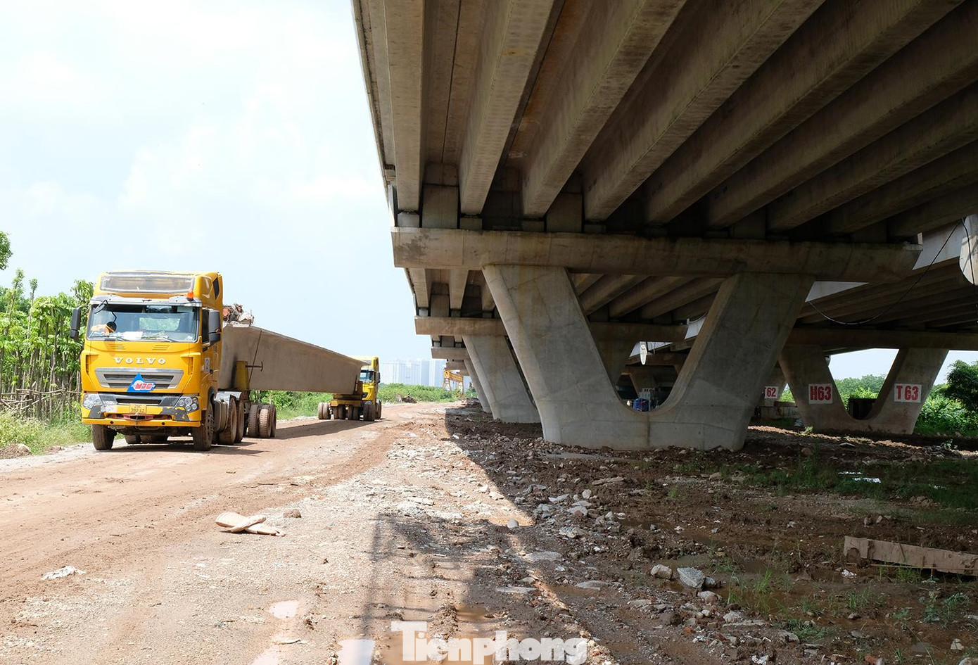 Cầu Vĩnh Tuy 2 được thiết kế 53 nhịp thì có đến 44 nhịp Super T, 3 nhịp đúc hẫng và 6 nhịp dầm liên tục bản rỗng đúc trên đà giáo