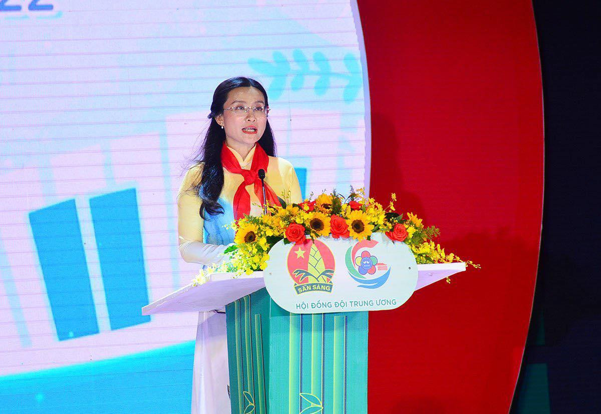 Phát biểu tại lễ khai mạc, chị Nguyễn Phạm Duy Trang, Bí thư T.Ư Đoàn, Chủ tịch Hội đồng Đội Trung ương cho biết, sau khi trải qua khoảng thời gian khó khăn do dịch bệnh COVID-19, lãnh đạo các cấp đã họp bàn đưa ra nhiều điều kiện thuận lợi cho chương trình Festival Nhà Thiếu nhi toàn quốc lần thứ VII với mục tiêu giúp cho các phong trào thanh, thiếu nhi trên khắp cả nước giao lưu, học tập và phát triển tổ chức Đội Thiếu niên Tiền phong Hồ Chí Minh ngày càng vững mạnh.