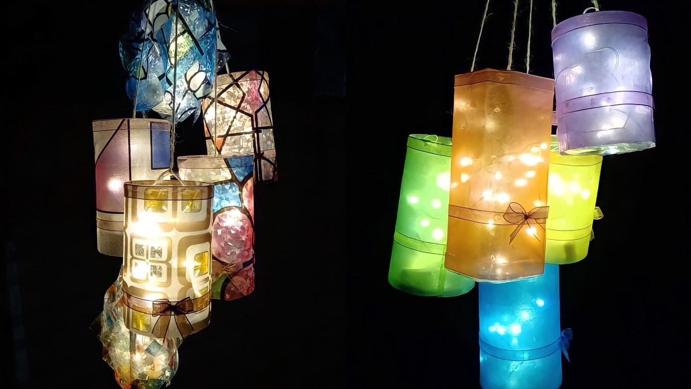 Sản phẩm lồng đèn tái chế của chị Nguyễn Thị Xuân Hoa. Sản phẩm lồng đèn tái chế của chị Nguyễn Thị Xuân Hoa.