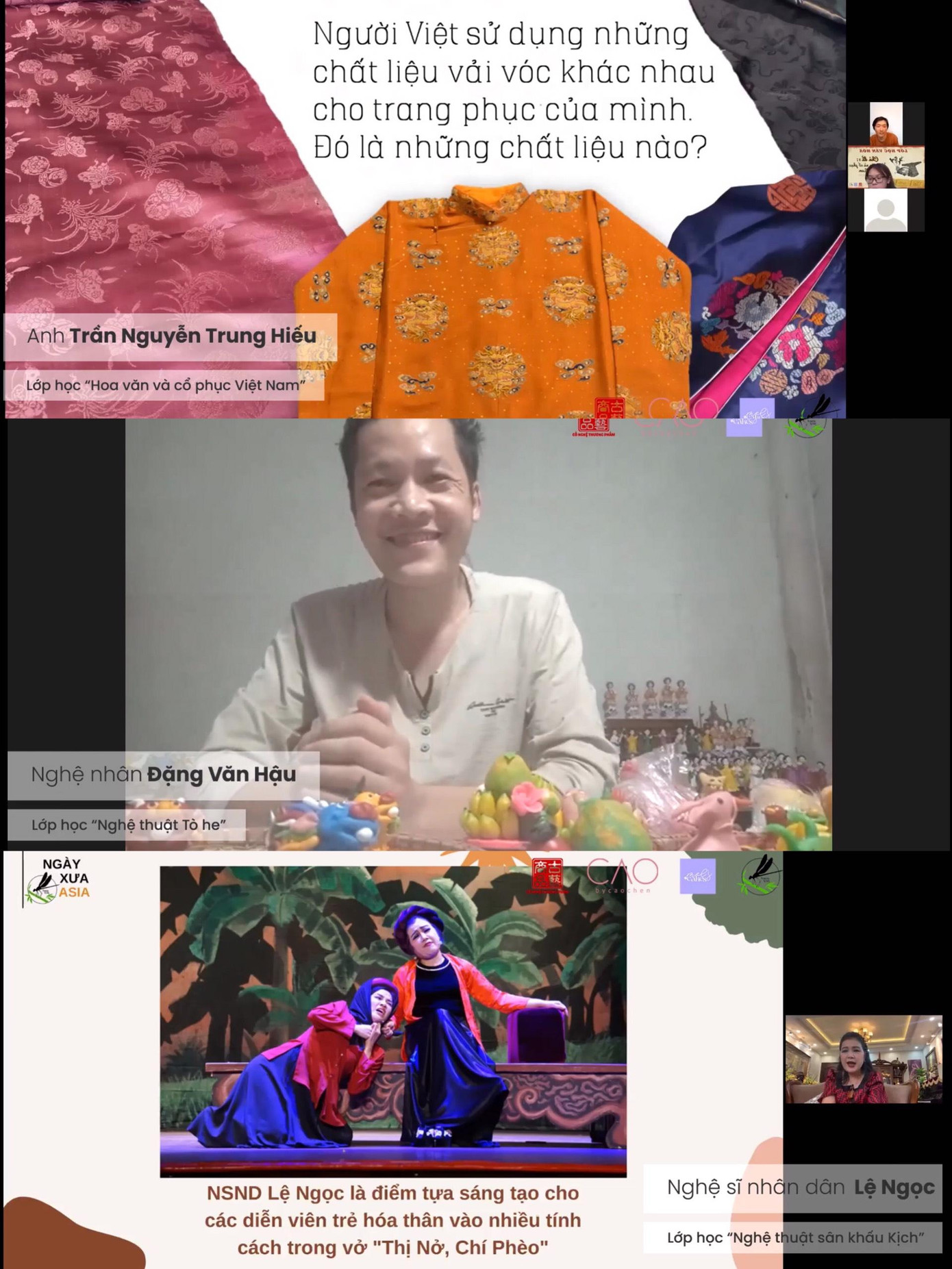 Dự án “Lớp học văn hóa” được tổ chức bằng hình thức trực tuyến với sự tham gia của các diễn giả.