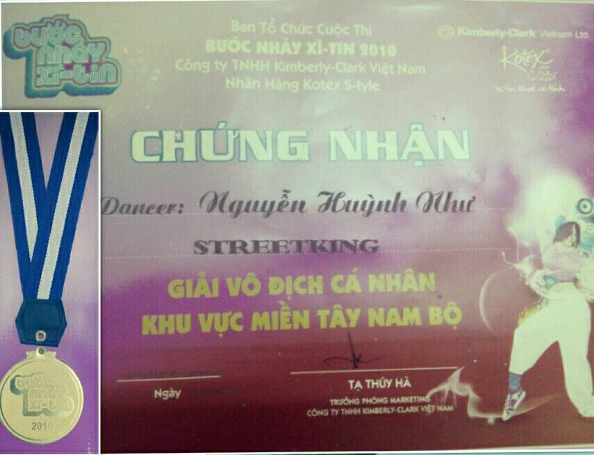 Huỳnh Như xuất sắc đoạt giải Vô địch cá nhân khu vực miền Tây Nam Bộ, cuộc thi "Bước nhảy Xì tin 2009".