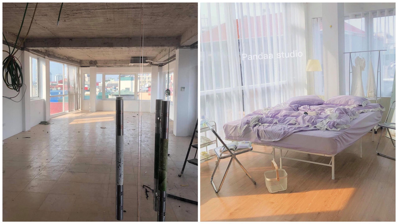 Không gian studio trước và sau khi cải tạo của Tuấn Anh. Không gian studio trước và sau khi cải tạo của Tuấn Anh.