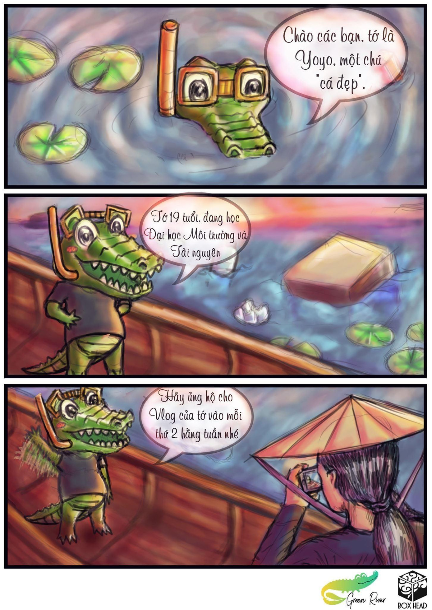 Một trang truyện tranh trong "Sấu Comic" của nhóm.