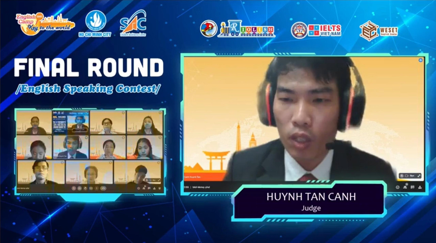 Anh Cảnh làm giám khảo cho nhiều cuộc thi về tiếng Anh.