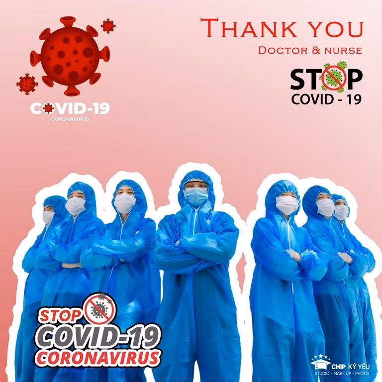 Hình ảnh các em học sinh hóa thân thành đội ngũ y, bác sĩ nhằm truyền tải thông điệp tích cực đến cộng đồng. Hình ảnh các em học sinh hóa thân thành đội ngũ y, bác sĩ nhằm truyền tải thông điệp tích cực đến cộng đồng.