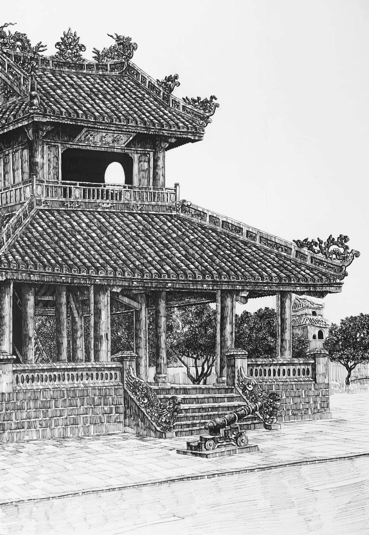 Một số tranh ký họa về công trình lịch sử do Công Đức thể hiện. Một số tranh ký họa về công trình lịch sử do Công Đức thể hiện.