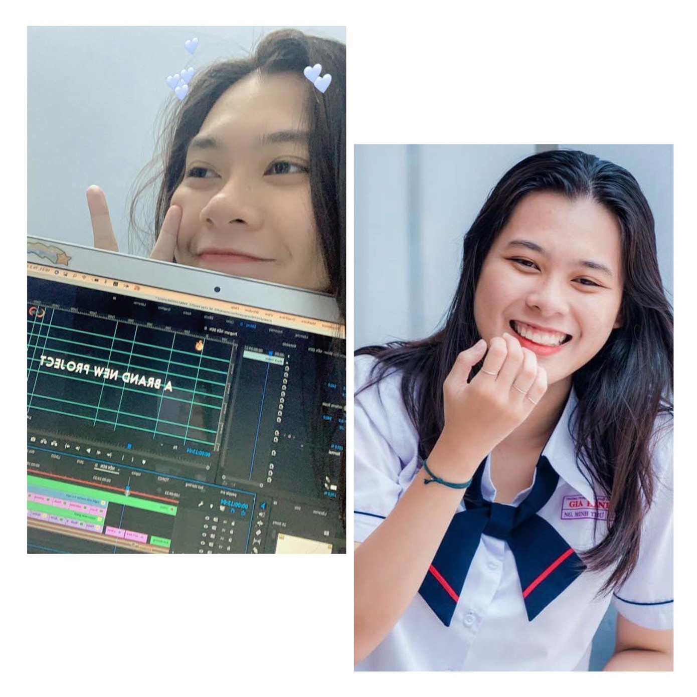 Minh Thư dựng video cũng như thiết kế các ấn phẩm truyền thông ở nhà. Minh Thư dựng video cũng như thiết kế các ấn phẩm truyền thông ở nhà.