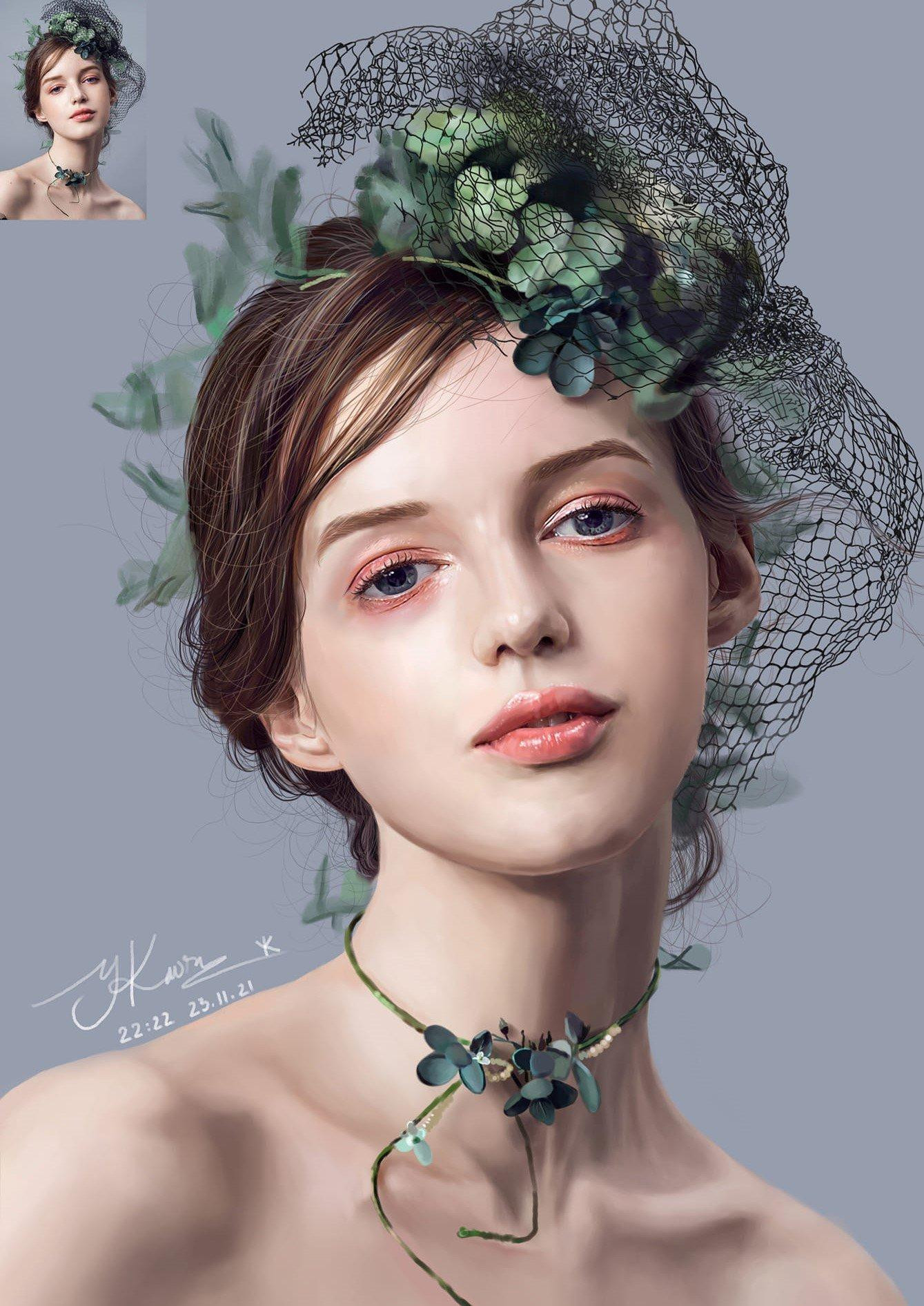 Một bức vẽ chân dung của Vân Hương tại khóa học vẽ online. Một bức vẽ chân dung của Vân Hương tại khóa học vẽ online.