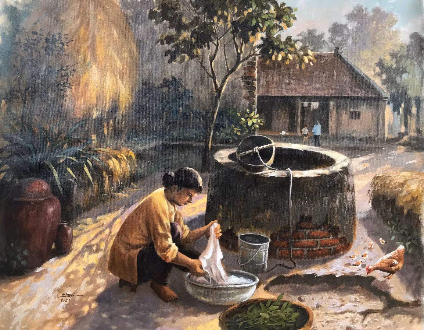 Tác phẩm mang tên Sớm mai của mẹ, và cũng là bức tranh gây ấn tượng sâu đậm nhất với Nguyên.