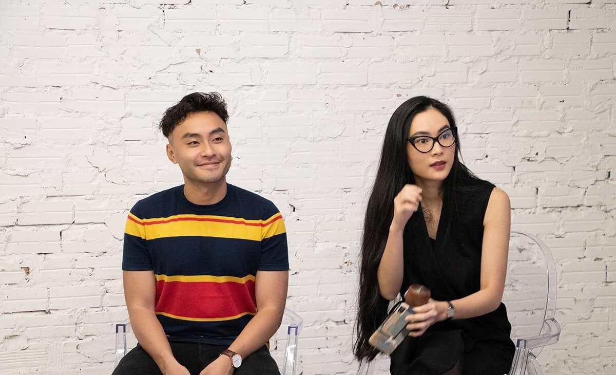 Diễn giả Dustin Nguyễn và diễn giả Helly Tống trong talkshow Suỵt - The Story Day 2. Diễn giả Dustin Nguyễn và diễn giả Helly Tống trong talkshow Suỵt - The Story Day 2.