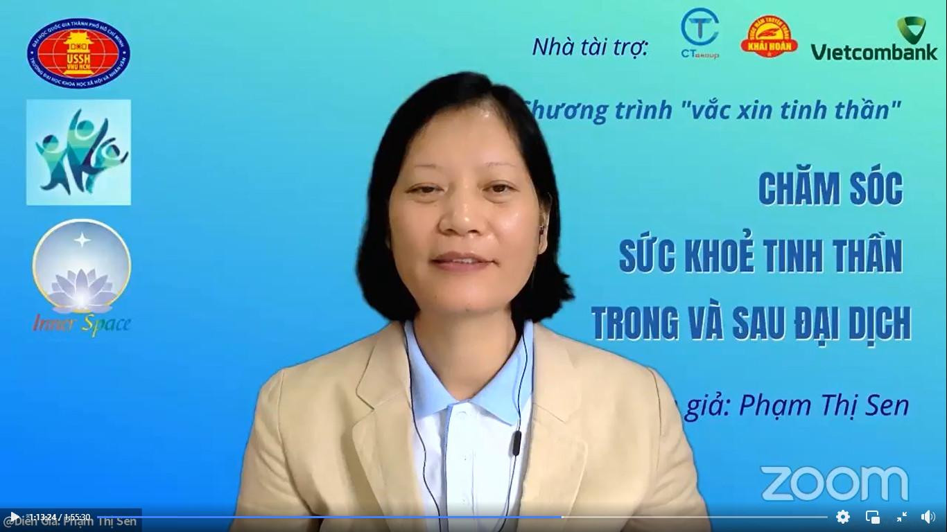 Diễn giả Phạm Thị Sen chỉ ra những cách thoát khỏi tâm bão cảm xúc. Diễn giả Phạm Thị Sen chỉ ra những cách thoát khỏi tâm bão cảm xúc.