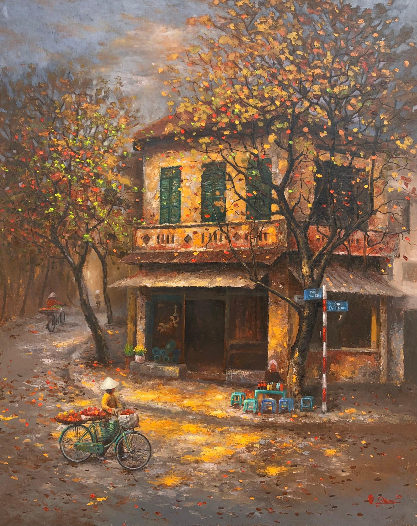 Tác phẩm "Hà Nội chiều Thu" của Chiến Thắng. (Ảnh: NVCC)