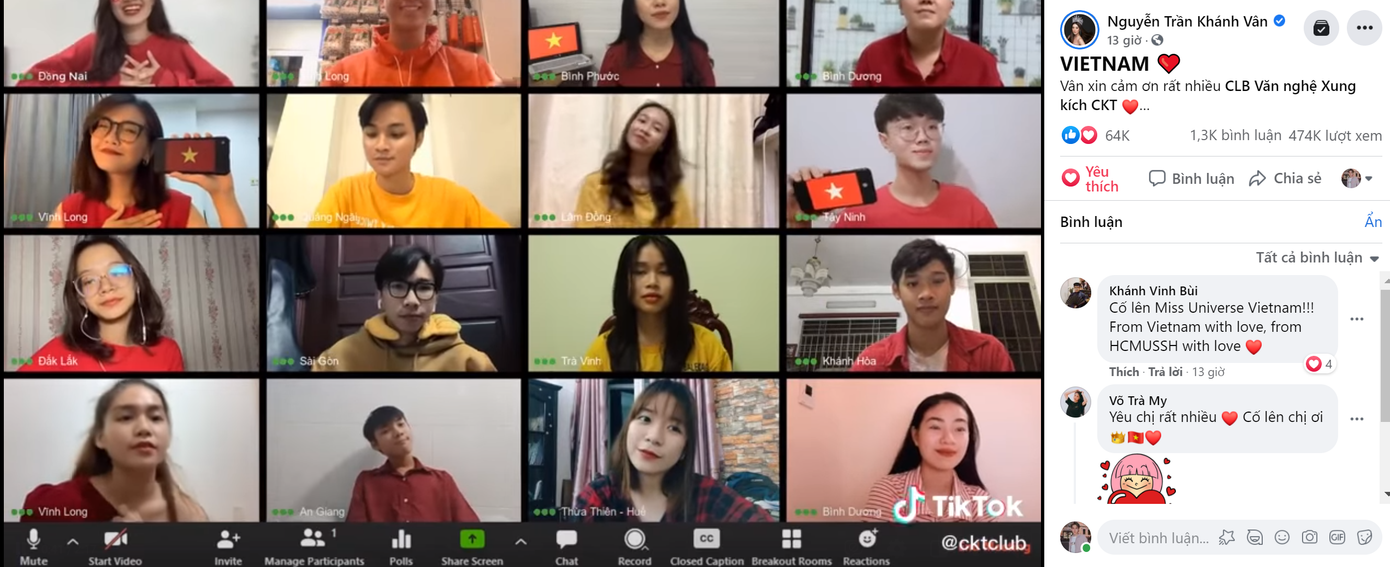 Clip của nhóm bạn trẻ đã được chính Hoa hậu Khánh Vân chia sẻ lại và nhanh chóng lan truyền trong cộng đồng mạng.