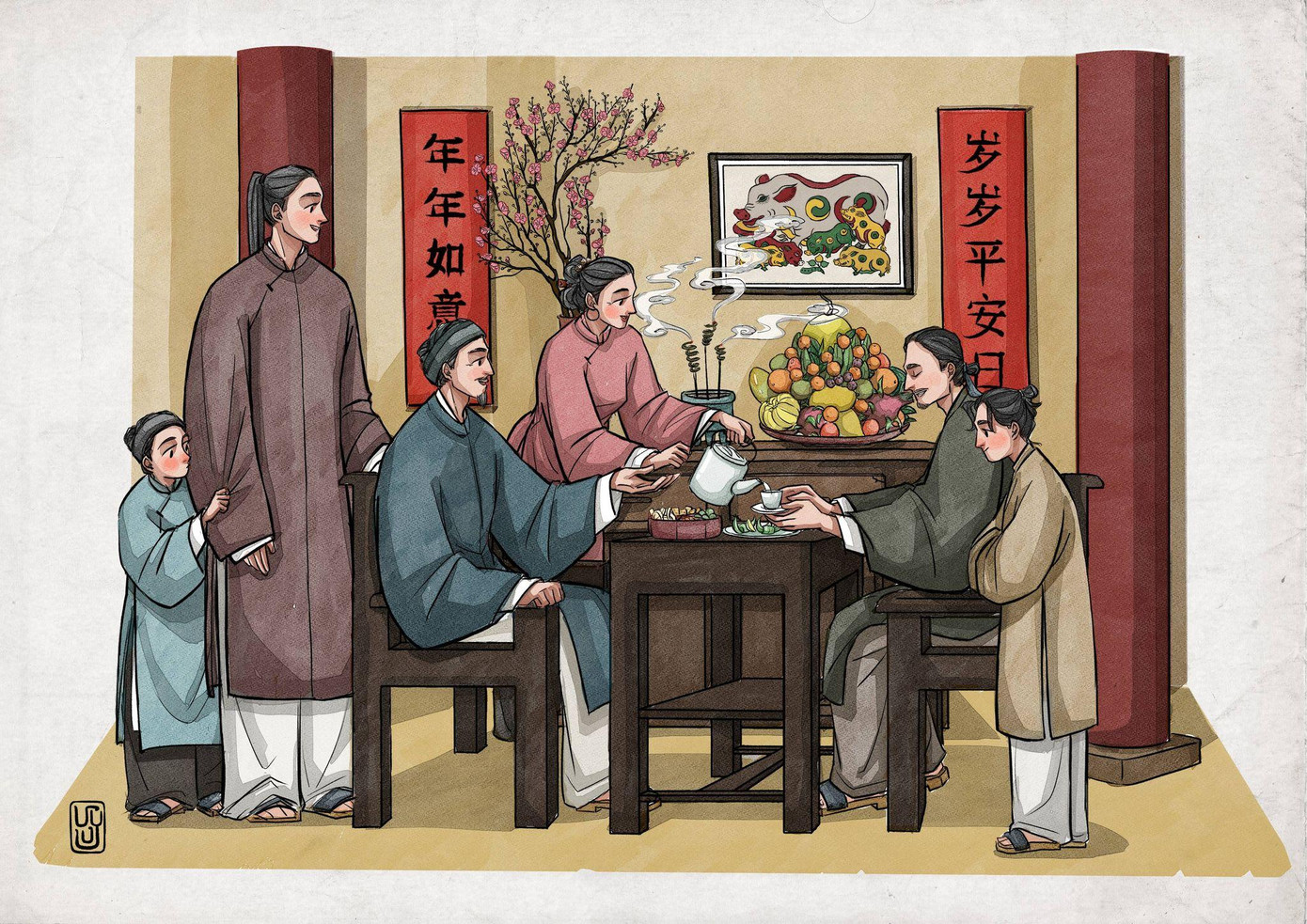 Những hình ảnh trong bộ truyện tranh đậm nét văn hóa dân gian Việt Nam.