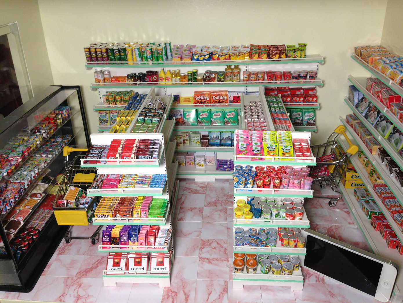 Một cửa hàng thực phẩm bằng đất sét do Quỳnh tạo ra. Một cửa hàng thực phẩm bằng đất sét do Quỳnh tạo ra.