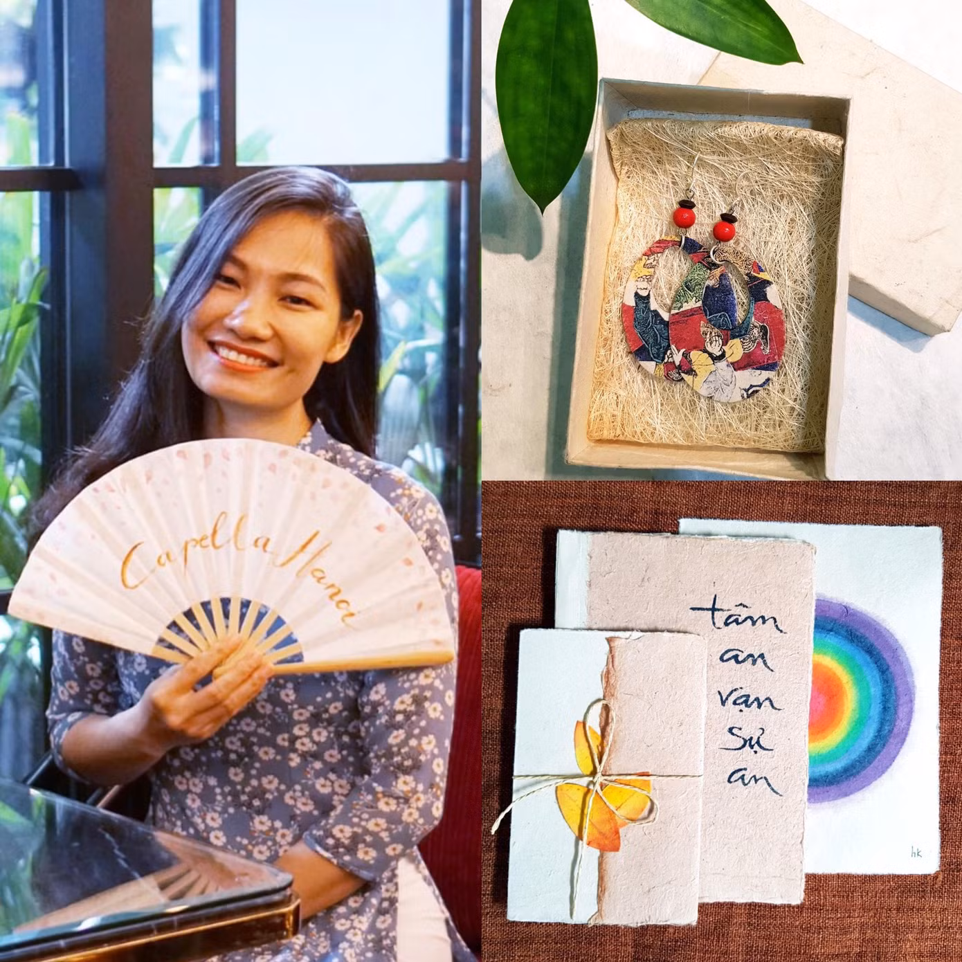 Hồng Kỳ bên sản phẩm của mình tạo ra.