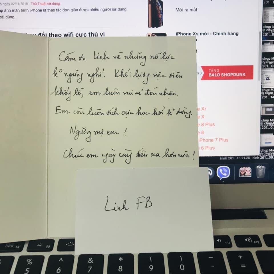 Những dòng cảm ơn của khách hàng là động lực để Linh tiếp tục cố gắng trong công việc.