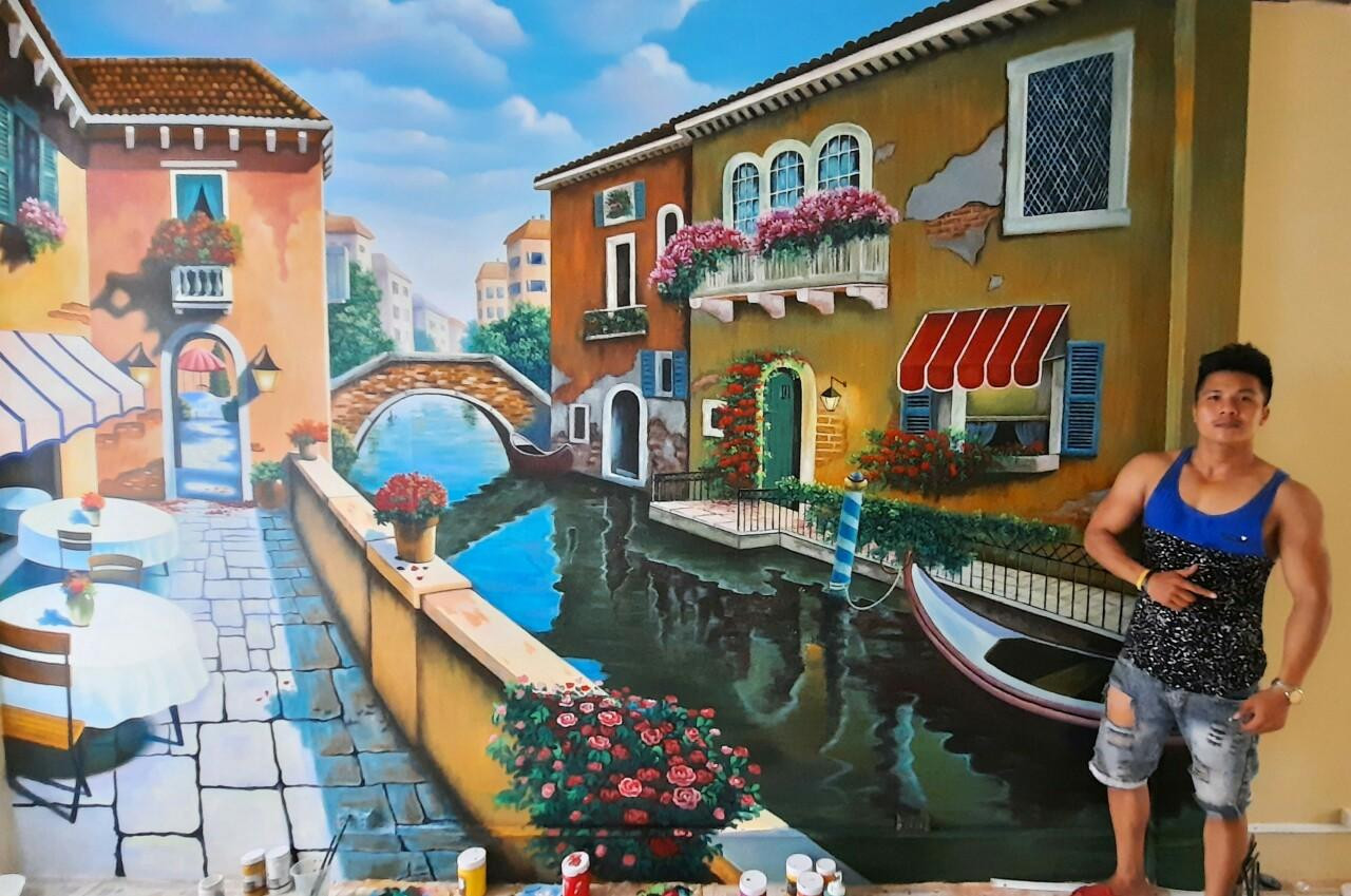 Một tác phẩm vẽ tranh tường do Tư thực hiện. Một tác phẩm vẽ tranh tường do Tư thực hiện.