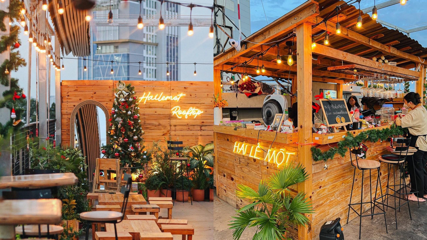 Gần dịp lễ Giáng sinh nên Ngọc Diệp cùng bạn bè trang trí lại không gian quán để thu hút khách.