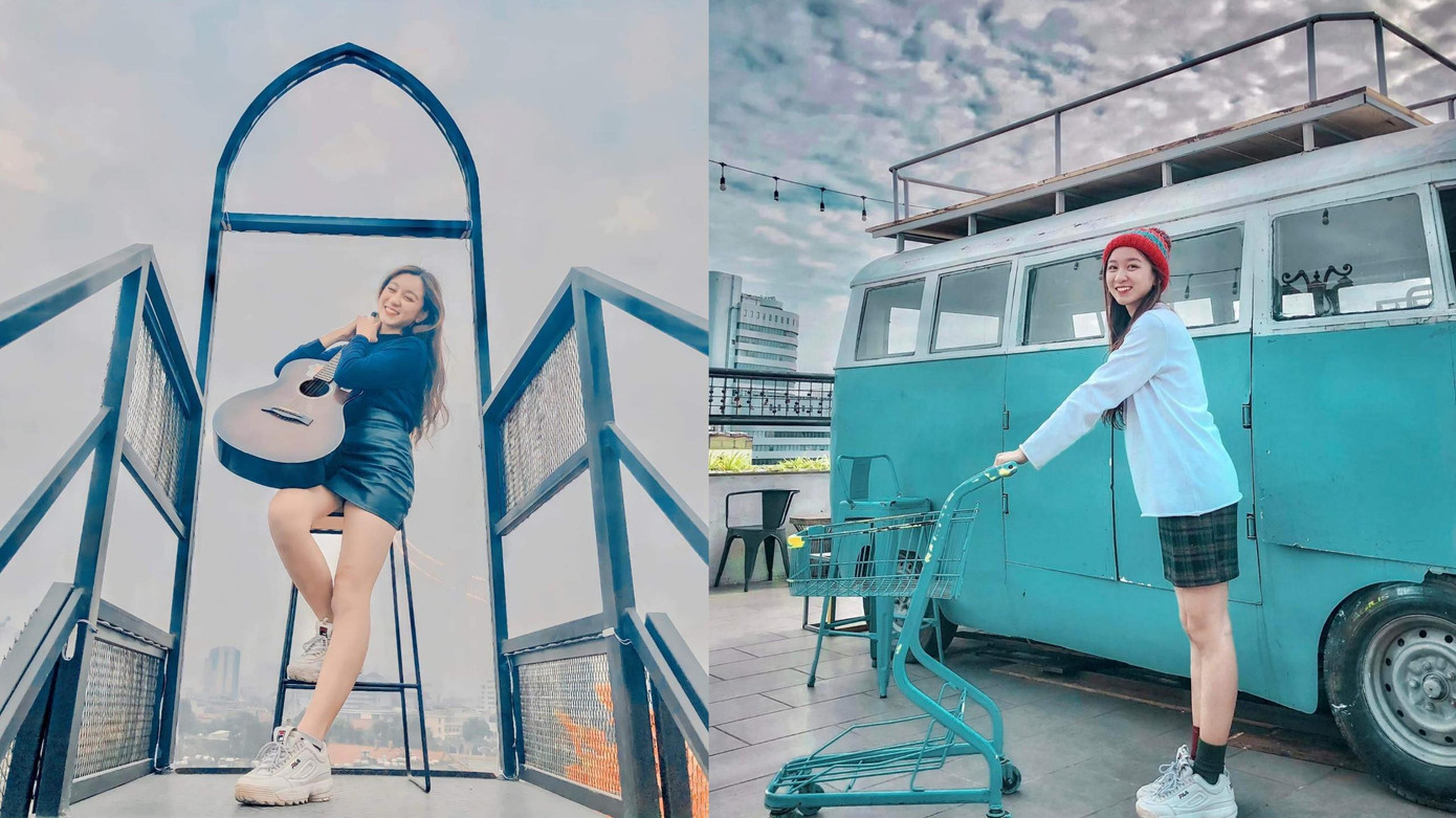 Không gian thoáng đãng của các quán cà phê rooftop giúp Phương Thảo tiếp thêm năng lượng sau một ngày dài làm việc.