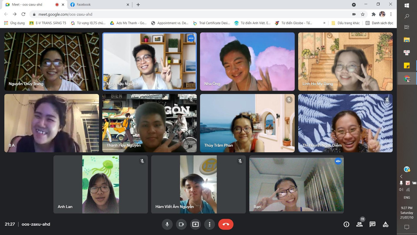 Do dịch bệnh diễn biến phức tạp nên Ban điều hành dự án họp online để triển khai công việc.