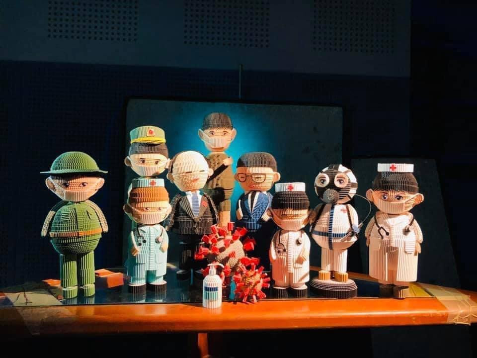 Mô hình phòng, chống dịch COVID-19 được Thương làm vào năm 2020.