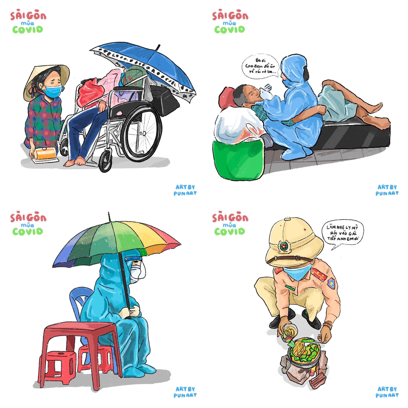 Long Phụng khắc họa "Sài Gòn mùa COVID" từ những hình ảnh vui tươi đến những hình ảnh vô cùng cảm động.