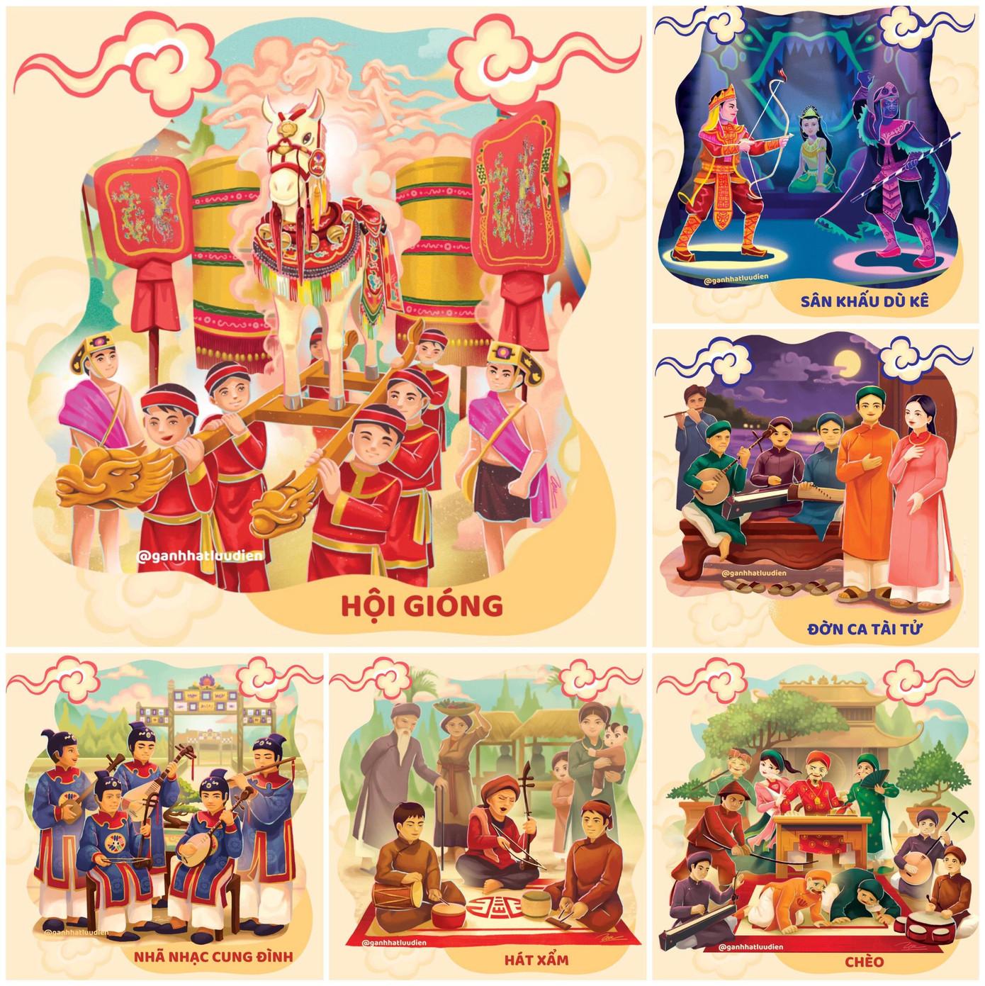 Dự án đã giới thiệu một số loại hình nghệ thuật tiêu biểu như đờn ca tài tử, chèo, hát xẩm, nhã nhạc cung đình.