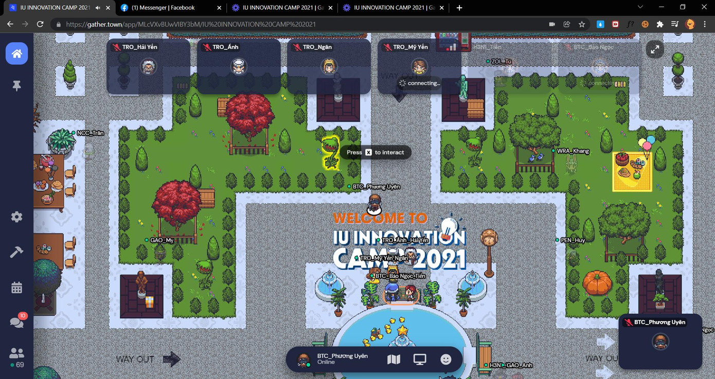 Nền tảng Gather town mang đến không gian hội trại độc đáo, mới mẻ nhưng cũng không kém phần thân thiện, thú vị. Nền tảng Gather town mang đến không gian hội trại độc đáo, mới mẻ nhưng cũng không kém phần thân thiện, thú vị.