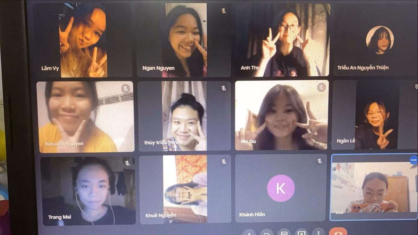 Các thành viên của dự án gặp gỡ và làm việc online.